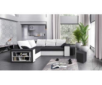 Canapea de colt Space Meble Dallas Left Mikrofaza 27/Mikrofaza 31 (Gray/White)