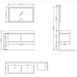 Комплект мебели Nplus Omega 120 (White/Anthracite) Thumb