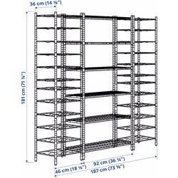 Etajera Ikea Omar 3 sectiuni/polite 187x36x181 (Inox) Thumb