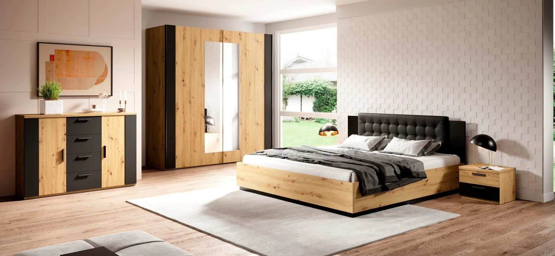 Кровать Helvetia Sigma 24RCLI51 подъемный механизм 160x200 (Artisan Oak/Black Matt)