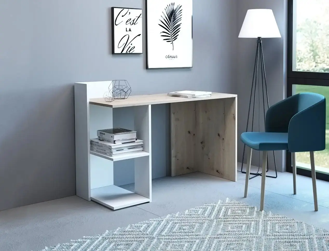 Письменный стол Yasen Paco PC1 (Дуб Артизан/Белый)