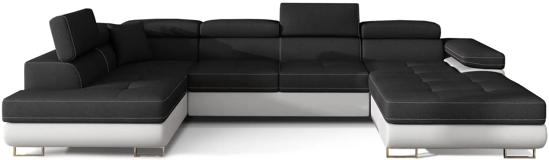 Canapea in forma de U Eltap Rodrigo Sawana 14/Soft 17 Left (Black/White)