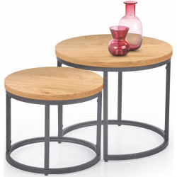 Set mese pentru reviste Halmar Oreo (Golden Oak/Black) Thumb