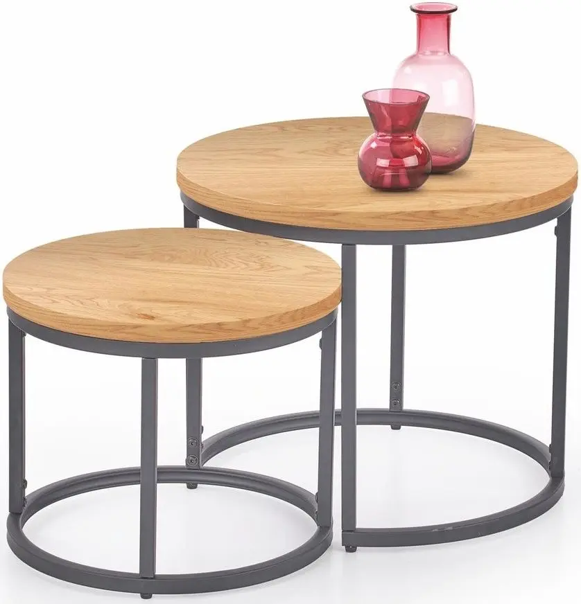 Set mese pentru reviste Halmar Oreo (Golden Oak/Black)