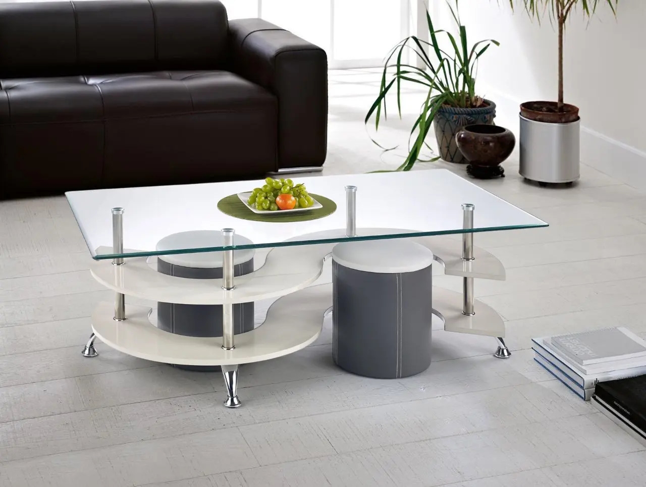 Журнальный столик Halmar Nina 5 (White/Gray Dark)