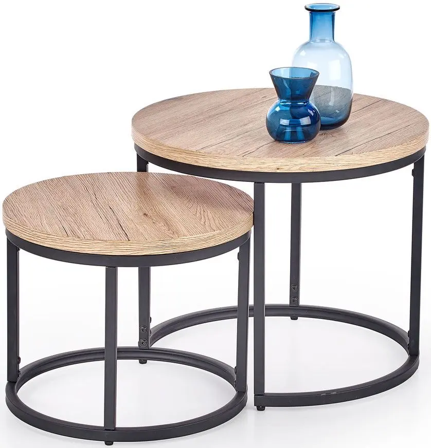 Set mese pentru reviste Halmar Oreo (San Remo Oak/Black)