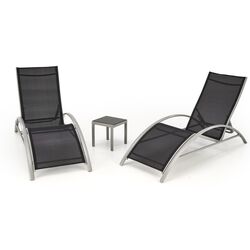 Set de sezlonguri cu masuta Halmar Embolo (Black/Light Grey) Thumb