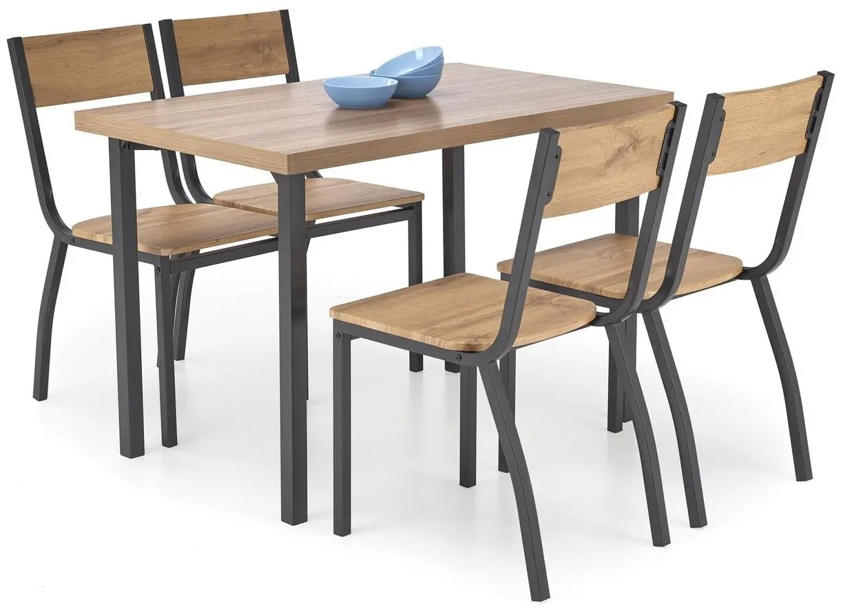 Обеденный набор Halmar Milton 1+4 (Natural/Black) - 2