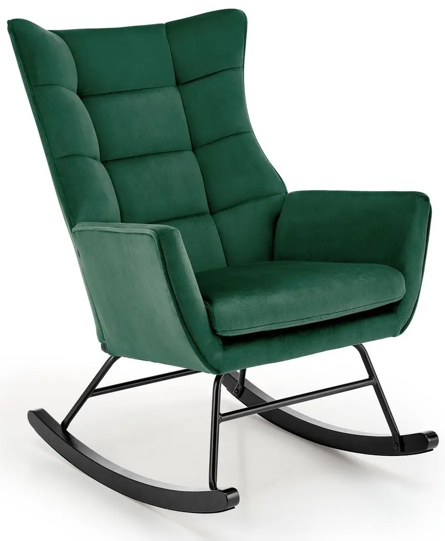 Fotoliu balansoar Halmar Bazalto (Dark Green/Black)