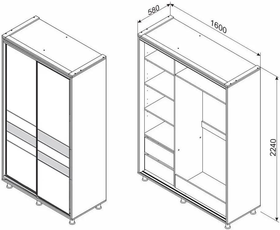 Dulap-cupe Ambianta Cristal 1.6m