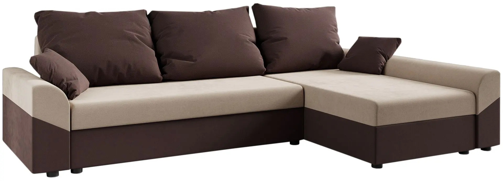 Canapea de colt Space Meble Denver L Rainbow 05/Rainbow 41 (Brown Light/Brown Dark)