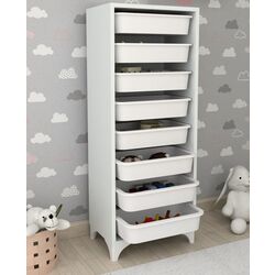 Тумба-органайзер для хранения игрушек Fabulous с 8 контейнерами (White)