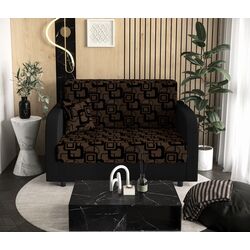 Диван Space Meble Amerykanka Twice 120 Quadro 20/Rainbow 15 (Brown/Black) Thumb