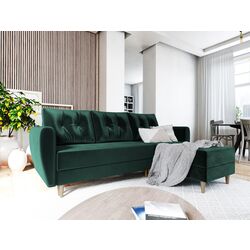 Canapea de colt Space Meble Palermo L Itaka 10 (Green Dark)