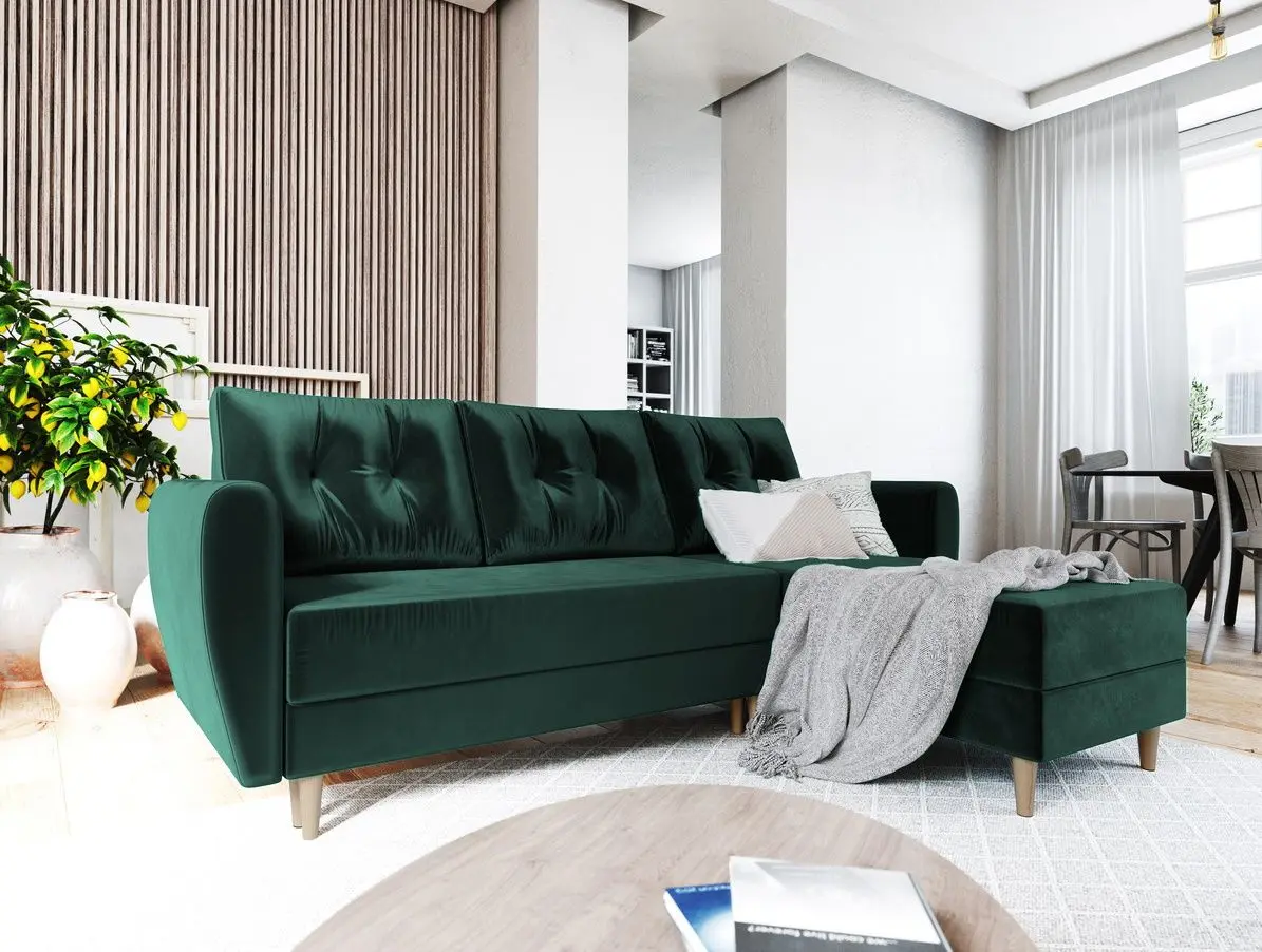 Диван угловой Space Meble Palermo L Itaka 10 (Green Dark)