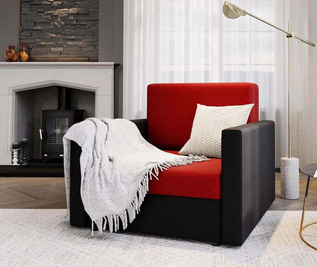 Fotoliu Space Meble Amerykanka Heven 80 Sawana 13/Sawana 14 (Red/Black)