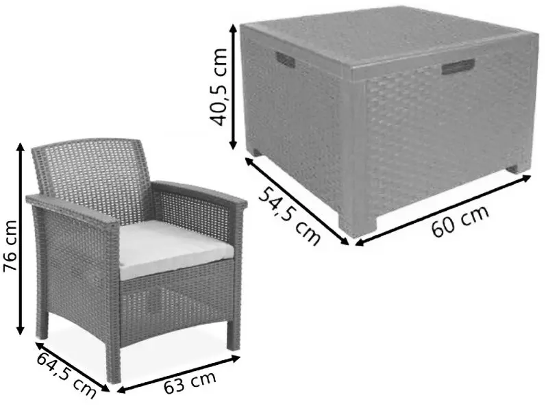 Set mobilier de gradina Bica Venezia Terrace (Graphite)