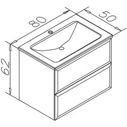 Dulap sub lavoar Orka Nuvola 80 (Anthracite) Thumb