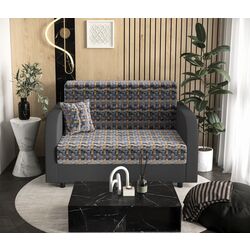 Диван Space Meble Amerykanka Twice 120 Plecionka/Rainbow 27 (Multicolor/Graphite)