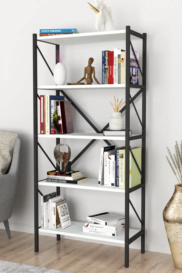 Стеллаж Bofigo Shelves Metal 5 секции (White/Black)