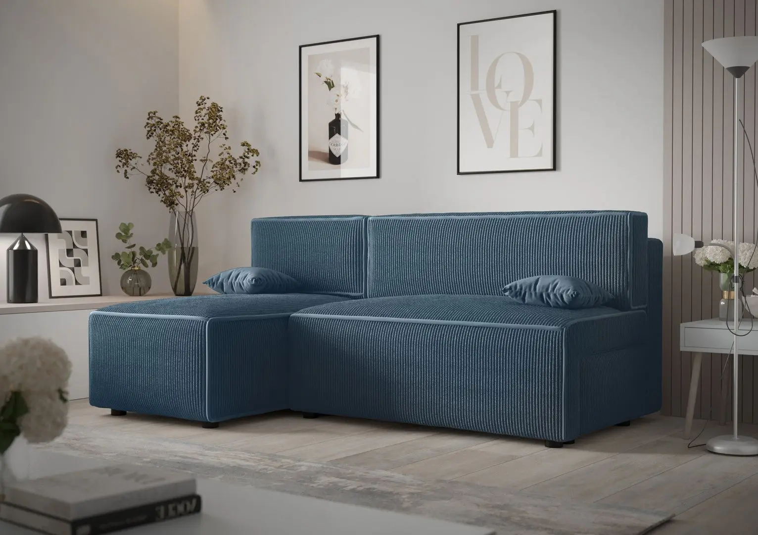 Canapea de colt Space Meble Mira Corner Left Poso 5 (Blue)