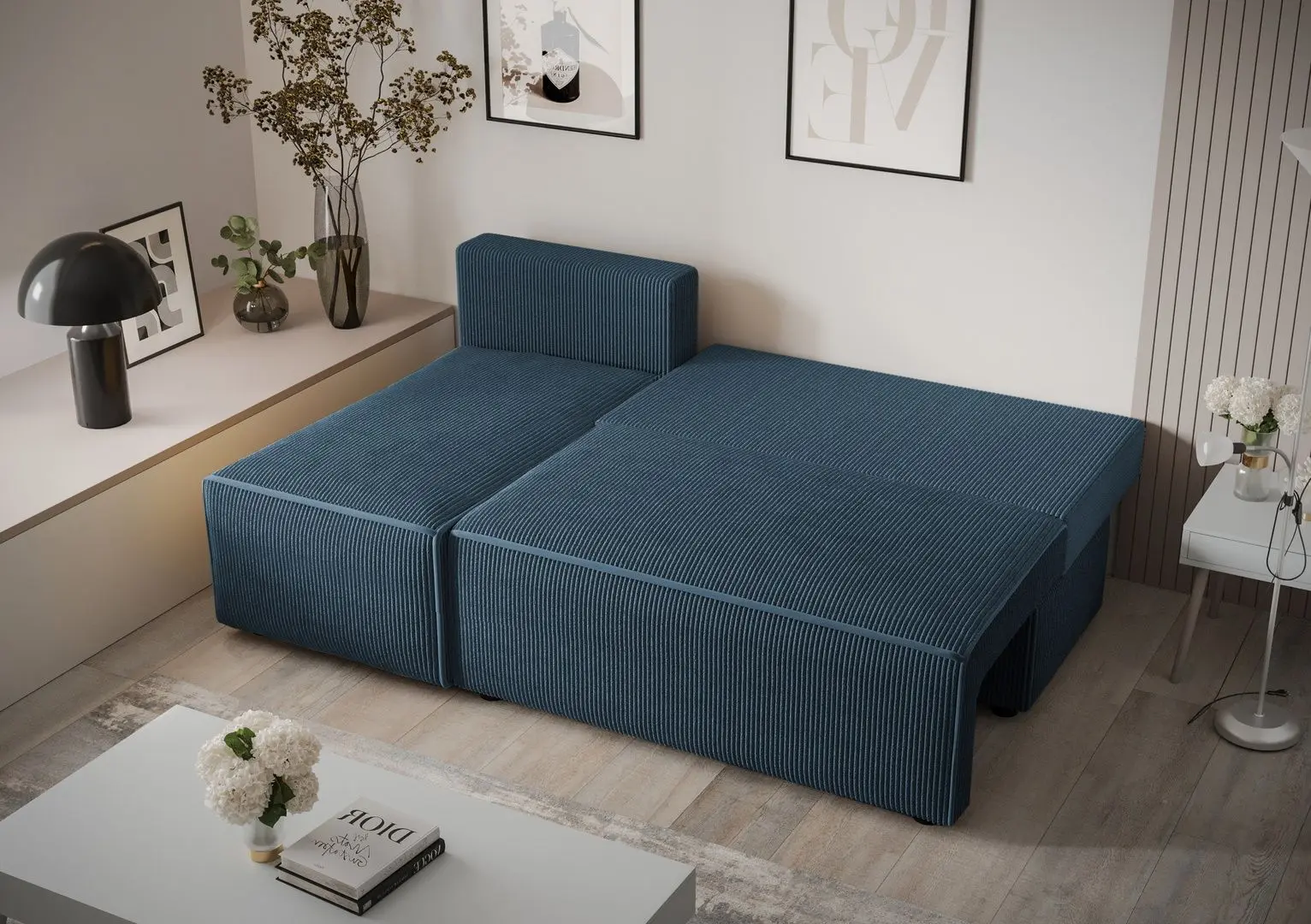 Canapea de colt Space Meble Mira Corner Left Poso 5 (Blue)