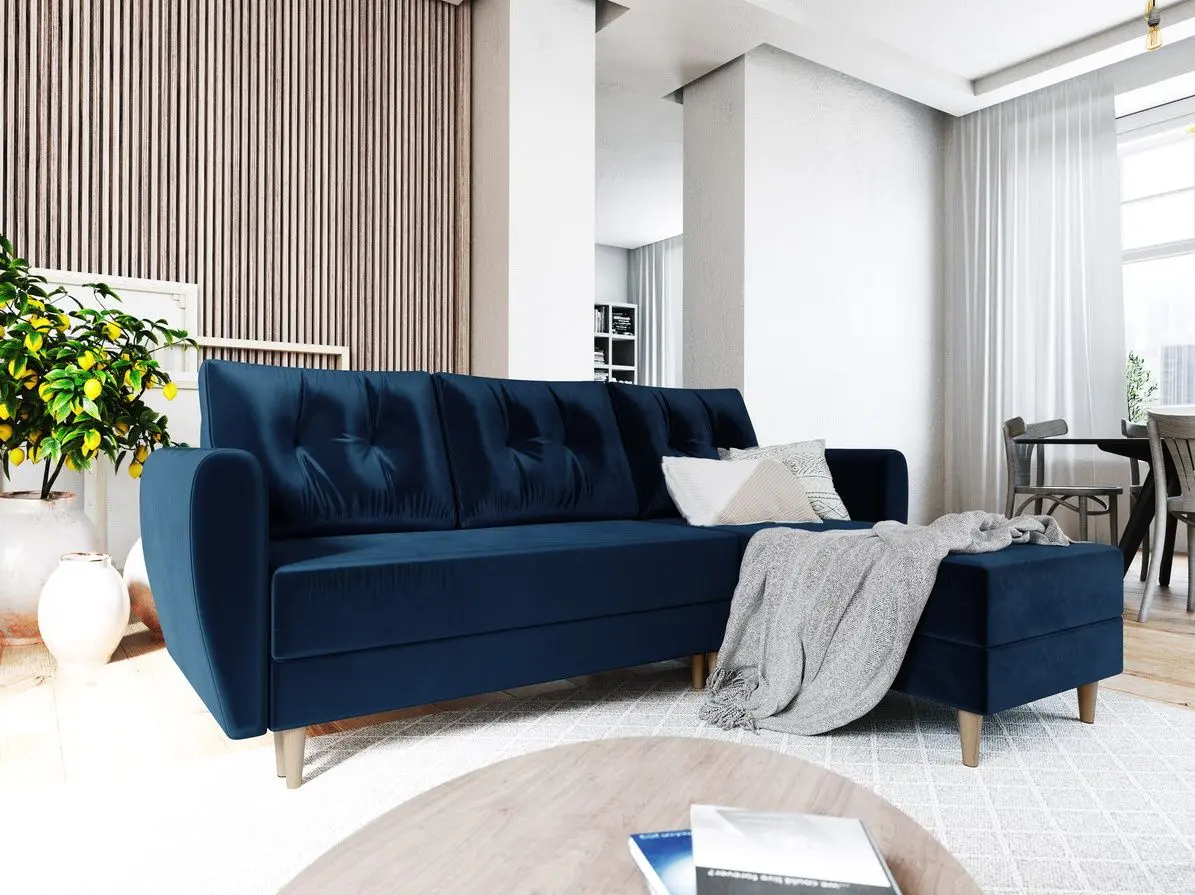 Canapea de colt Space Meble Palermo L Itaka 11 (Blue)