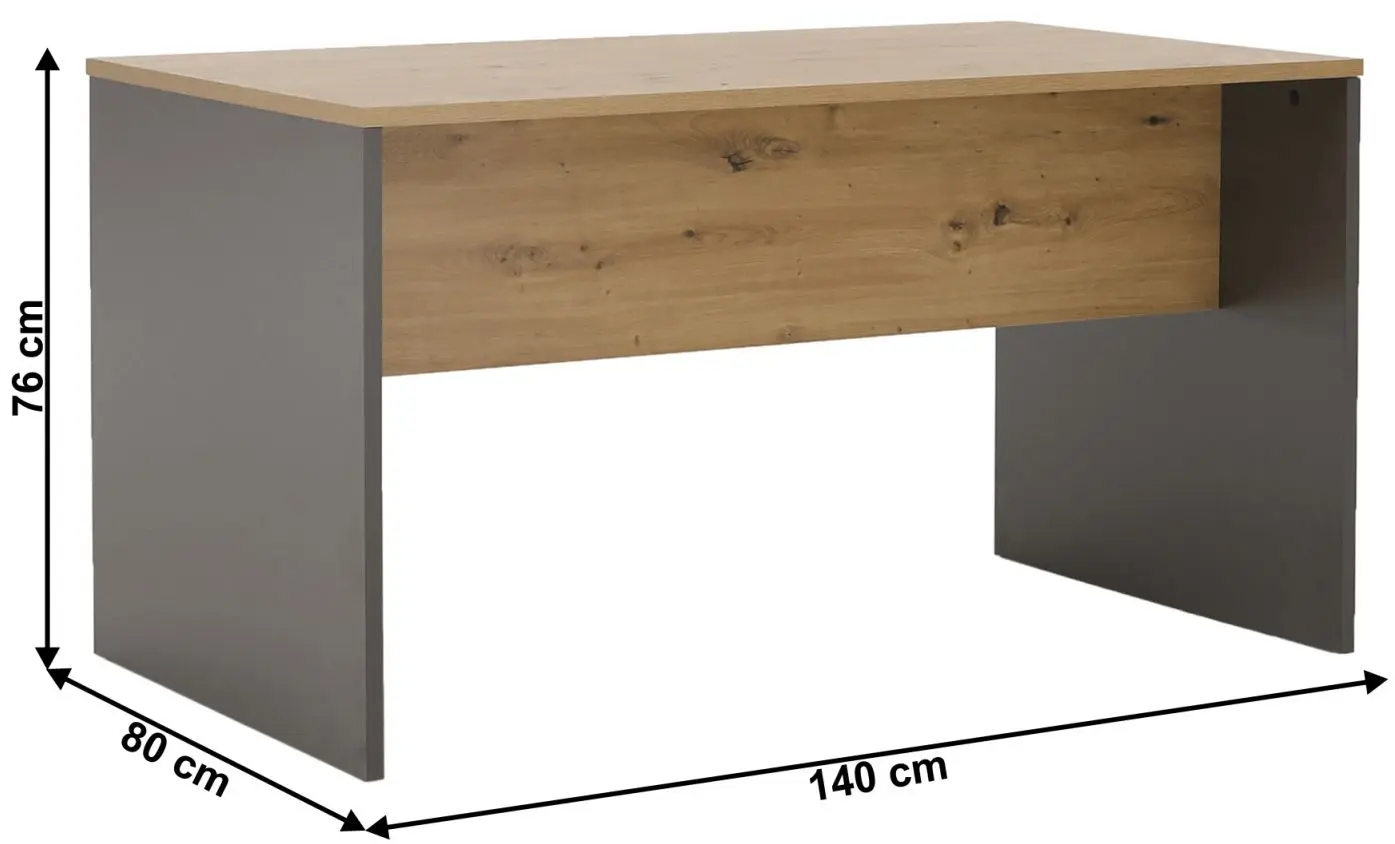 Masa de birou Tempo Kondela Rioma New Typ 11 (Graphite/Artisan Oak)