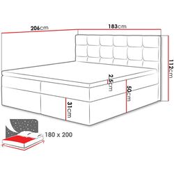 Кровать континентальная Mirjan24 Cinema/Luanda 180x200 (Gray) Thumb