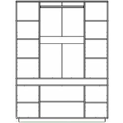 Dulap Yasen Jeneva 4U (Sonoma Oak Truffle/Wenge Magic) Thumb