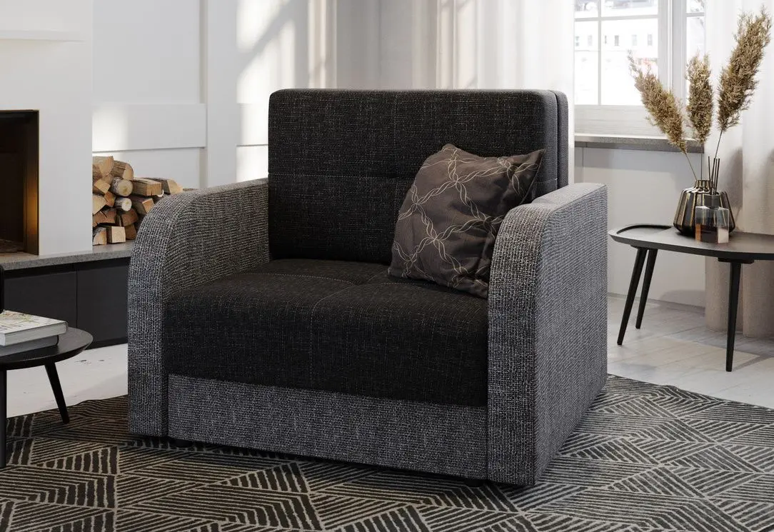 Fotoliu Space Meble Amerykanka Twice 80 Kornet 10/Kornet 02 (Black/Gray)