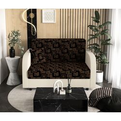 Диван Space Meble Amerykanka Twice 120 Quadro 20/Rainbow 16 (Brown/Ecru) Thumb