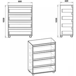 Комод Компанит 4 (Дуб Сонома) Thumb