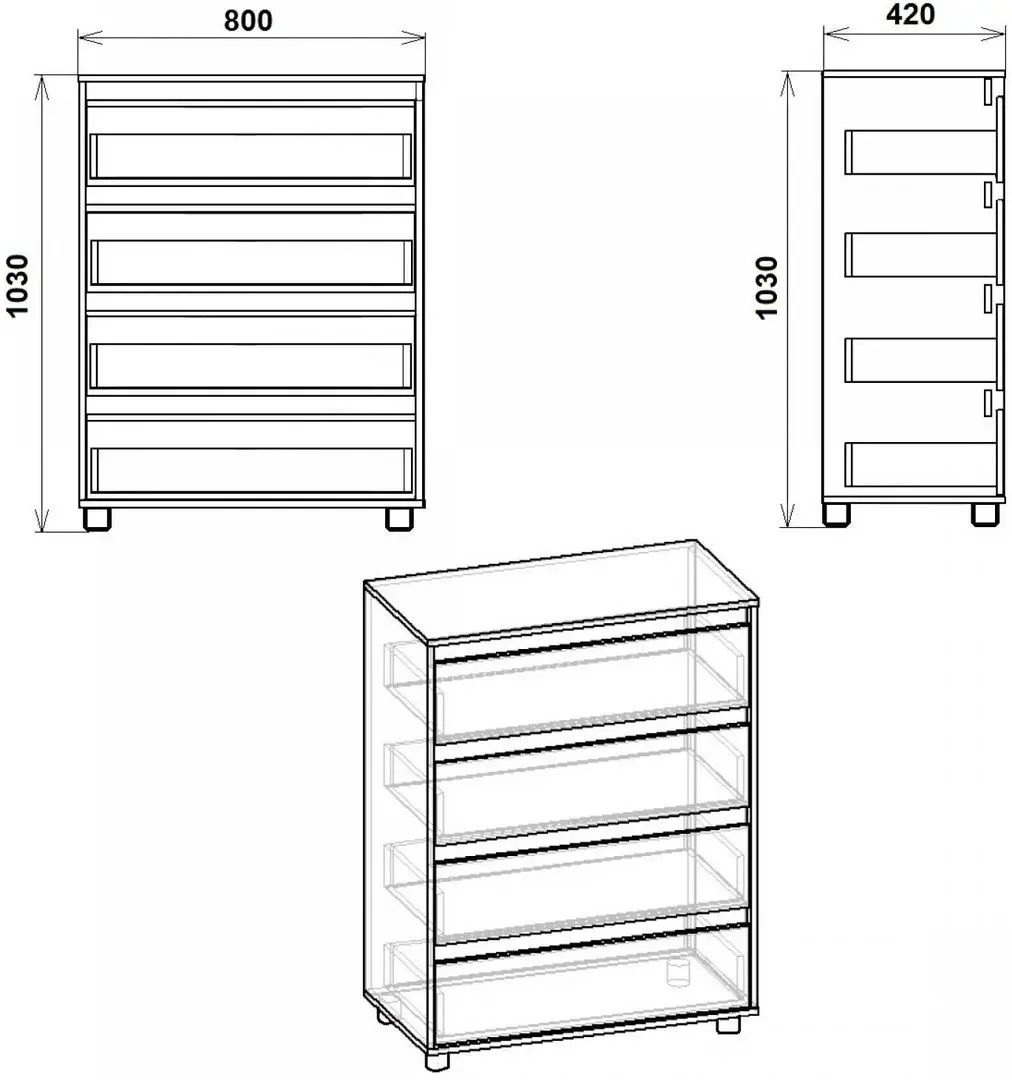 Комод Компанит 4 (Дуб Сонома) - 2