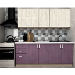 Bucatarie Modern Paola 2.0m (Vintage Oak/Marsala/Craft Oak White)