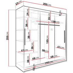 Dulap-cupe Mirjan24 Rouen/Aris I 205x205x63 (White) Thumb