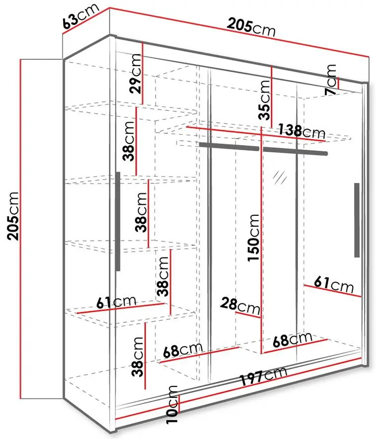 Dulap-cupe Mirjan24 Rouen/Aris I 205x205x63 (White)