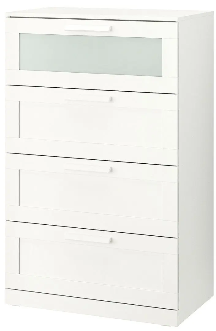 Комод Ikea Brimnes 4 ящика 78x124 (Белый/Матовое Стекло)