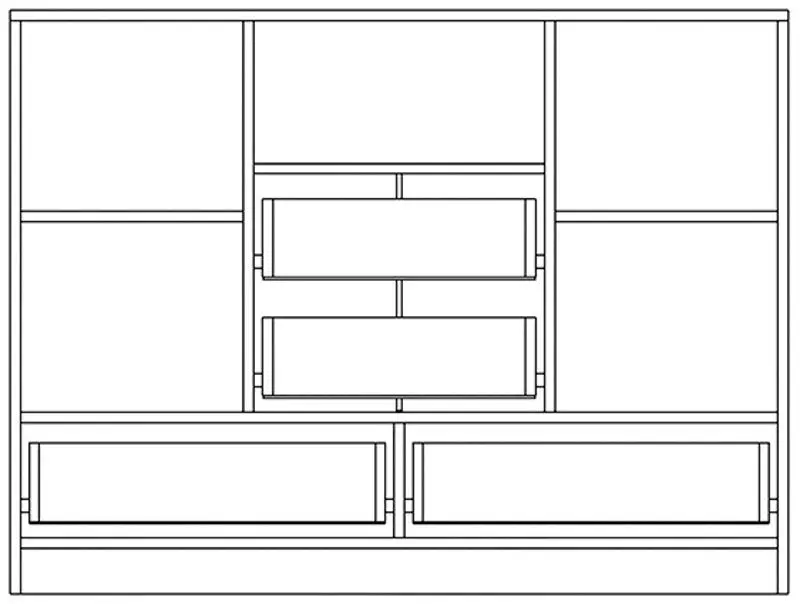 Comoda Yasen Disney 2U4S (Graphite Gray/Craft Oak White)