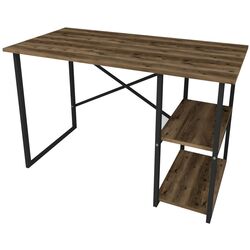 Masa de birou Fabulous 2 rafturi (Walnut/Black) Thumb