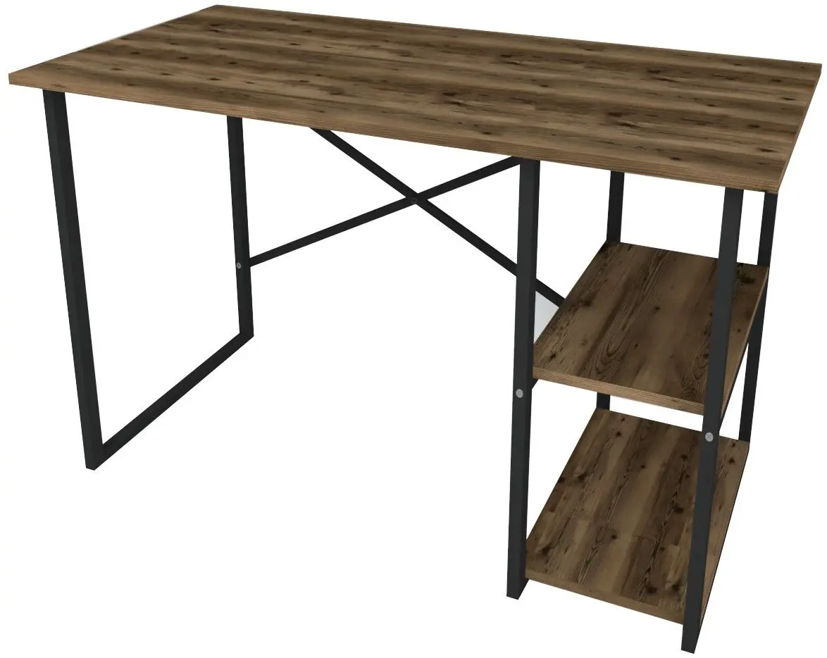 Masa de birou Fabulous 2 rafturi (Walnut/Black)