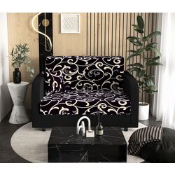 Canapea Space Meble Amerykanka Twice 120 Zawijasy/Rainbow 15 (Aubergine/Beige/Black)