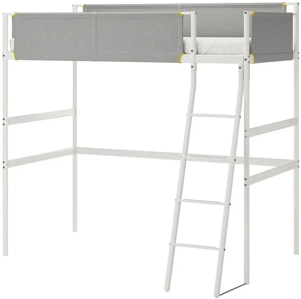 Pat supraetajat Ikea Vitval 90x200 (Alb/Gri)