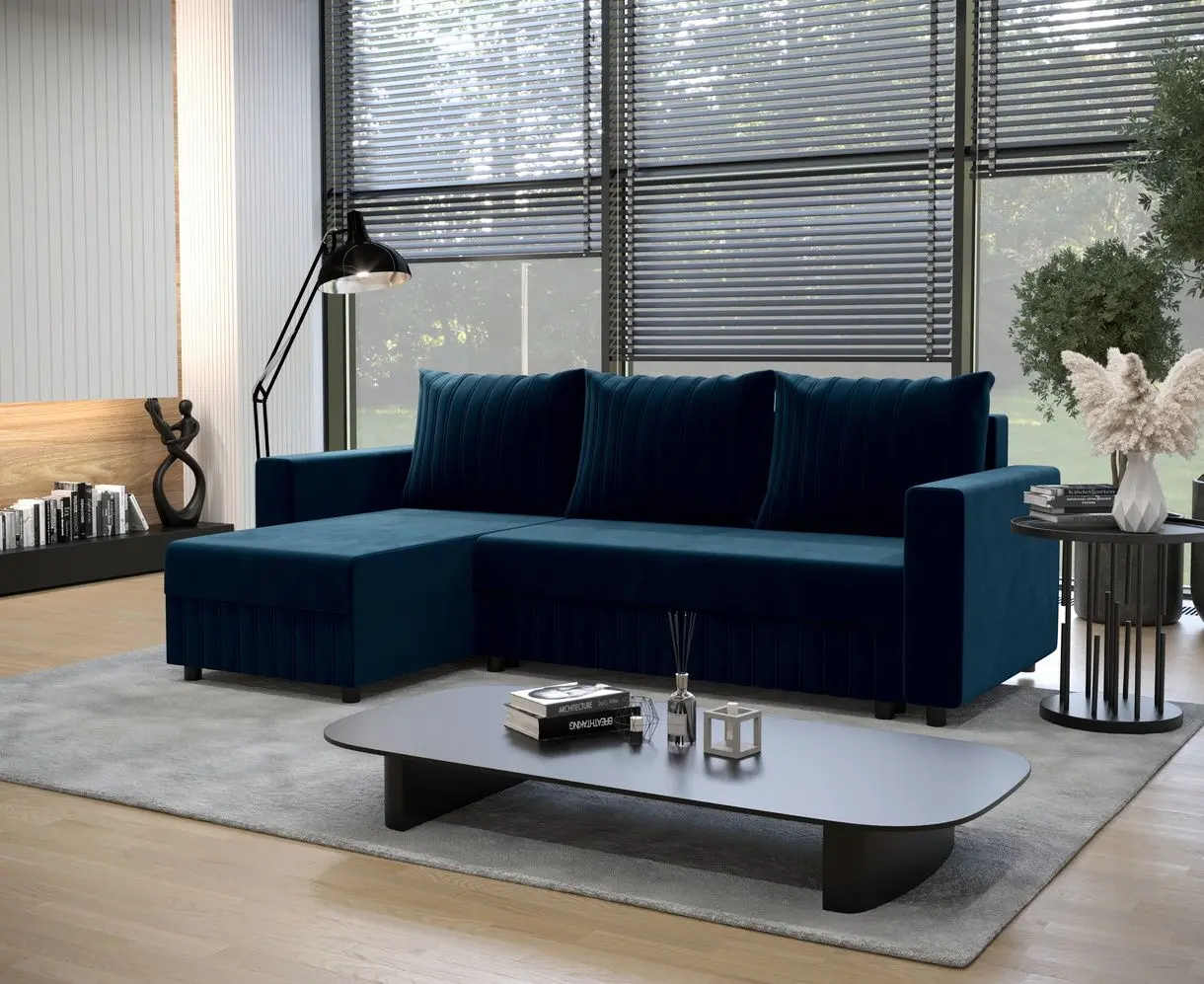 Canapea de colt Space Meble Park L Riviera 81 (Blue)