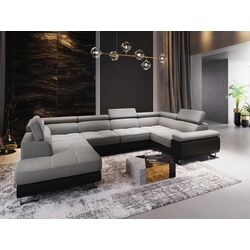 Диван П-образный Space Meble Anton U L+L Kornet 02/D8 (Gray/Black)