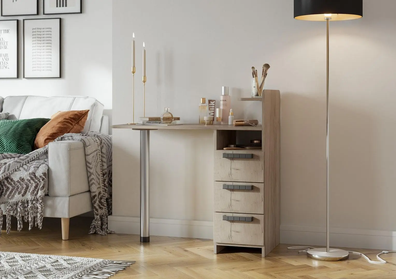 Туалетный столик Стендмебель №1 (Дуб Крафт Серый) - 2