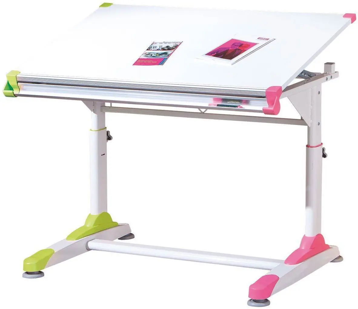 Banca reglabila Halmar Collorido (White/Green/Pink)