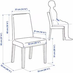 Set scaune Ikea Bergmund 2 bucati (Negru/Gunnared Gri Mediu) Thumb