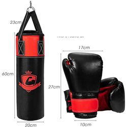Sac de box + manusi + bandaje box Costway SP37567DK (Black/Red) Thumb
