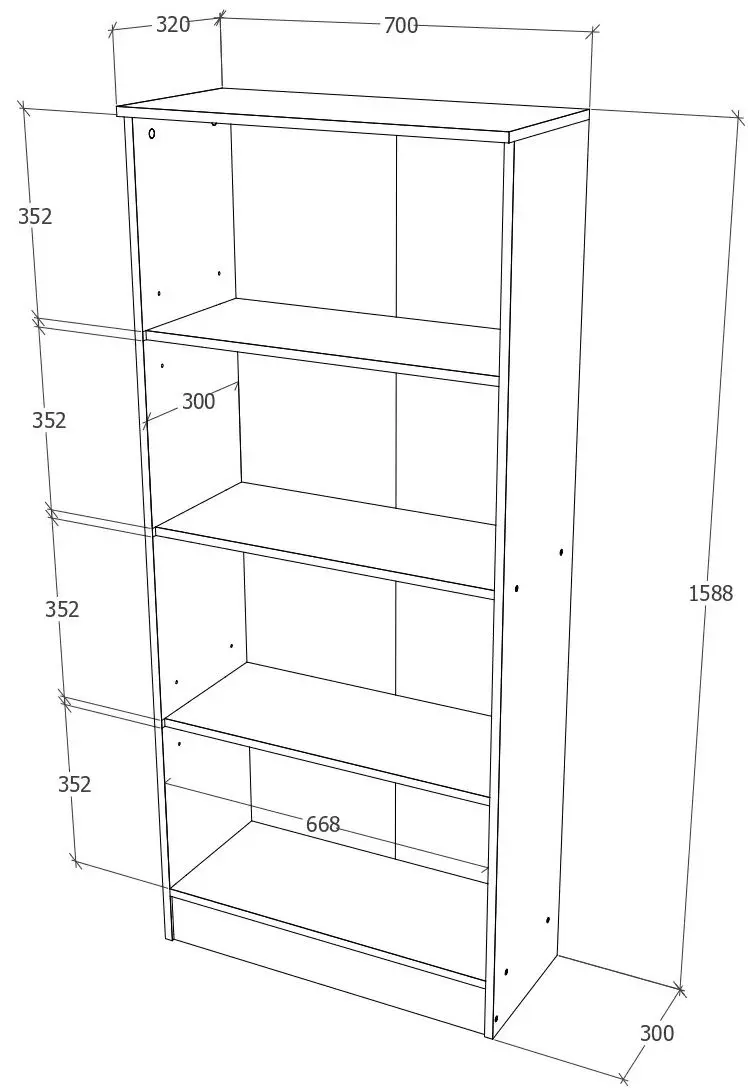 Etajera Haaus Flint 3 polite (White)